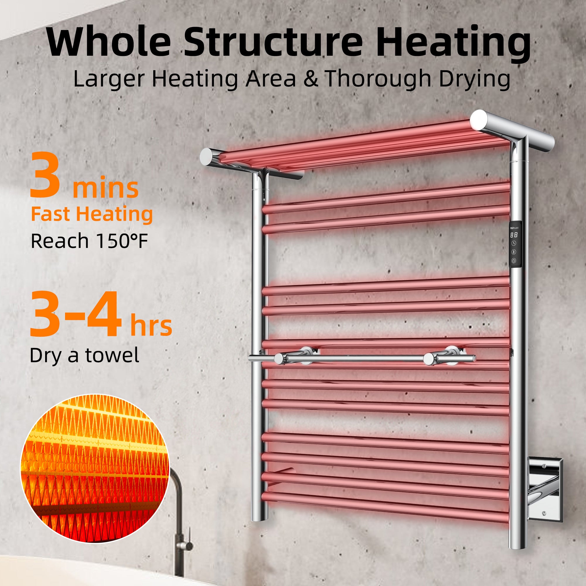 P&Dlusir Electric Towel Rack PD-E201T