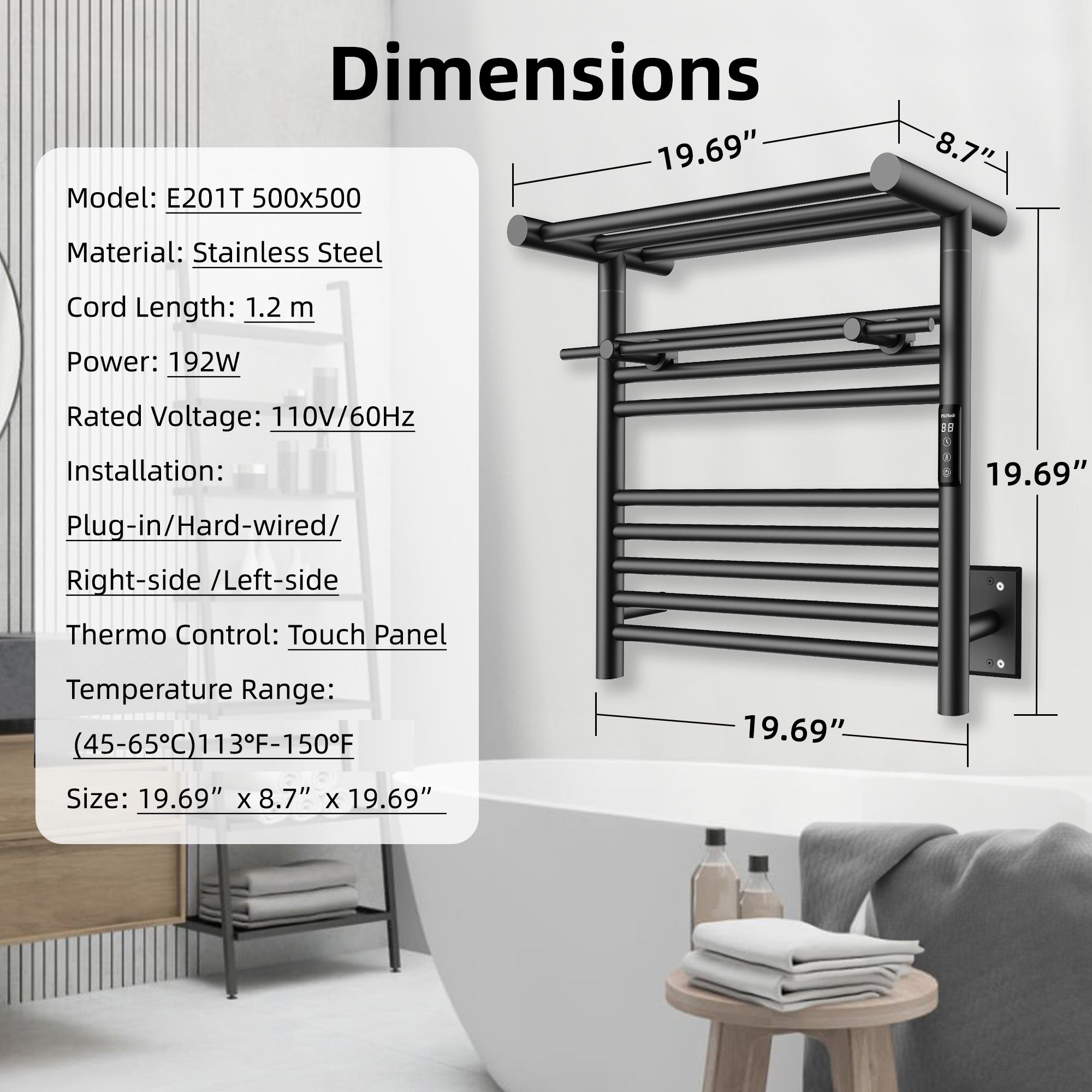 P&Dlusir  Electric Towel Rack PD-E201T