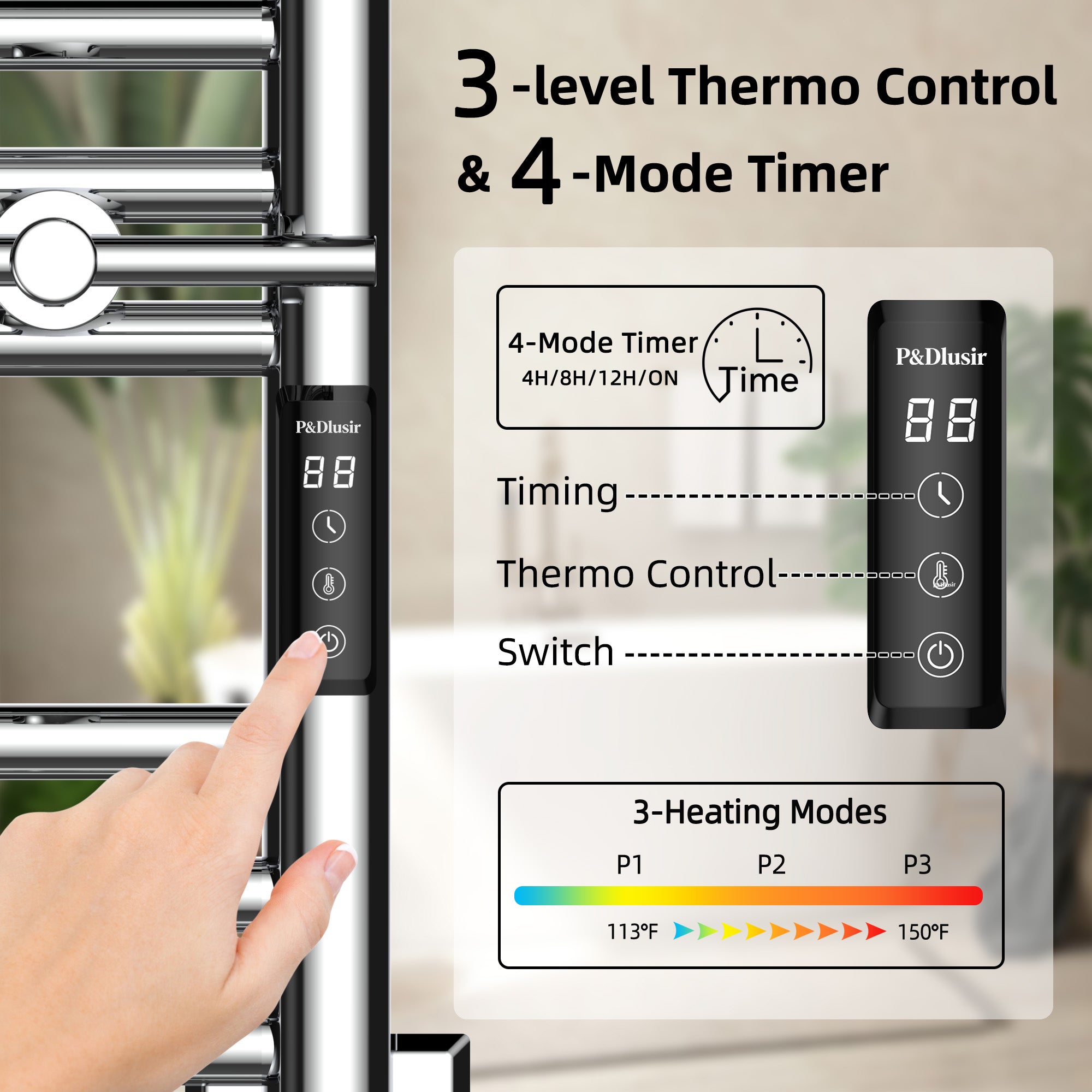 P&Dlusir  Electric Towel Rack PD-E201T