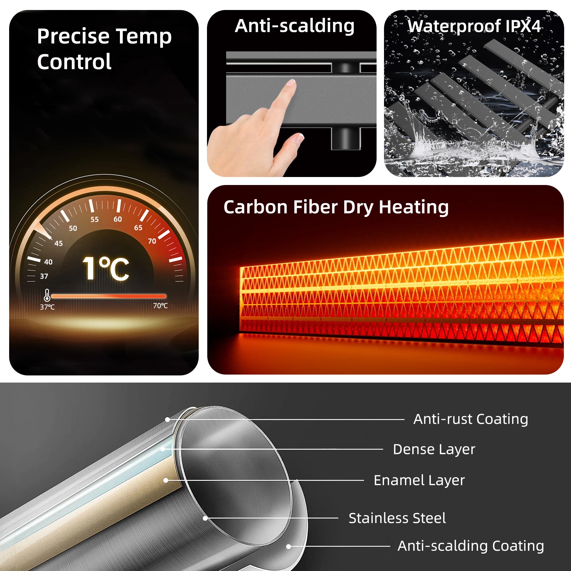 P&Dlusir Electric Towel Rack PD-M205