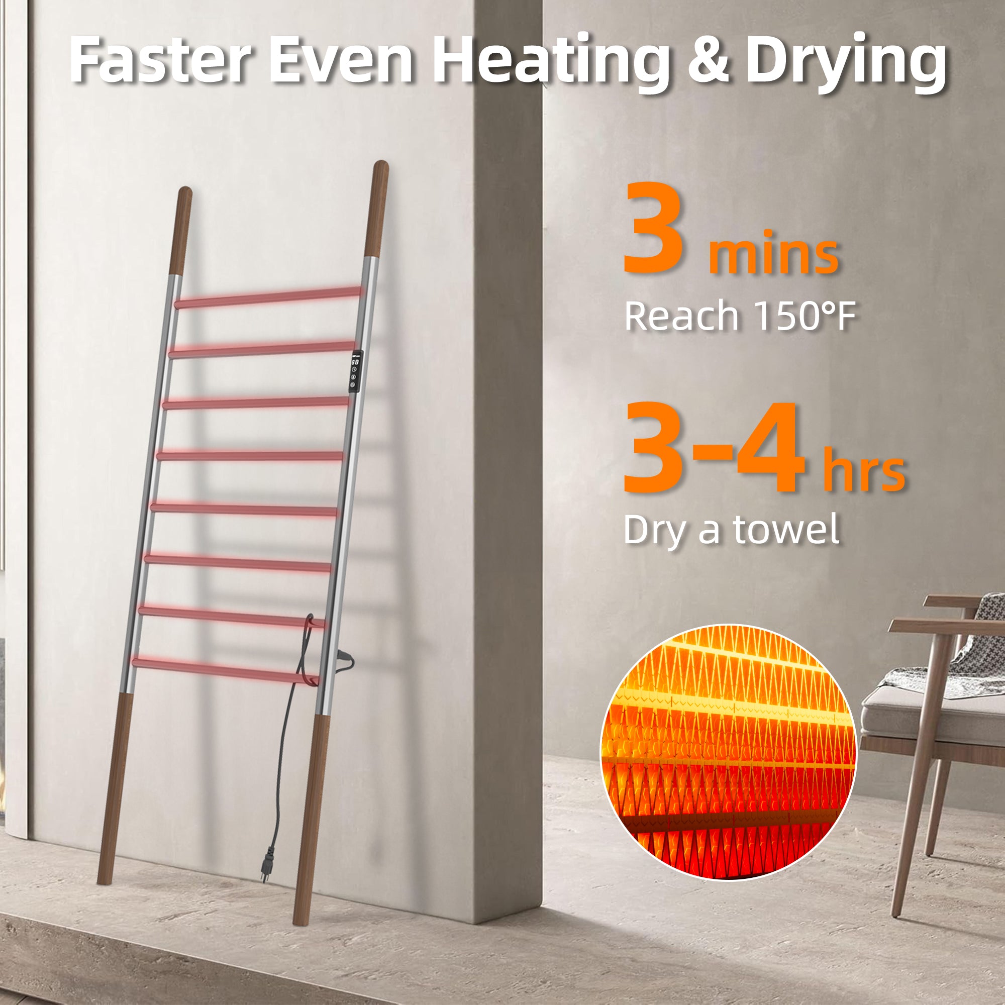 P&Dlusir Freestanding Electric Towel Warmer PD-EG08-8