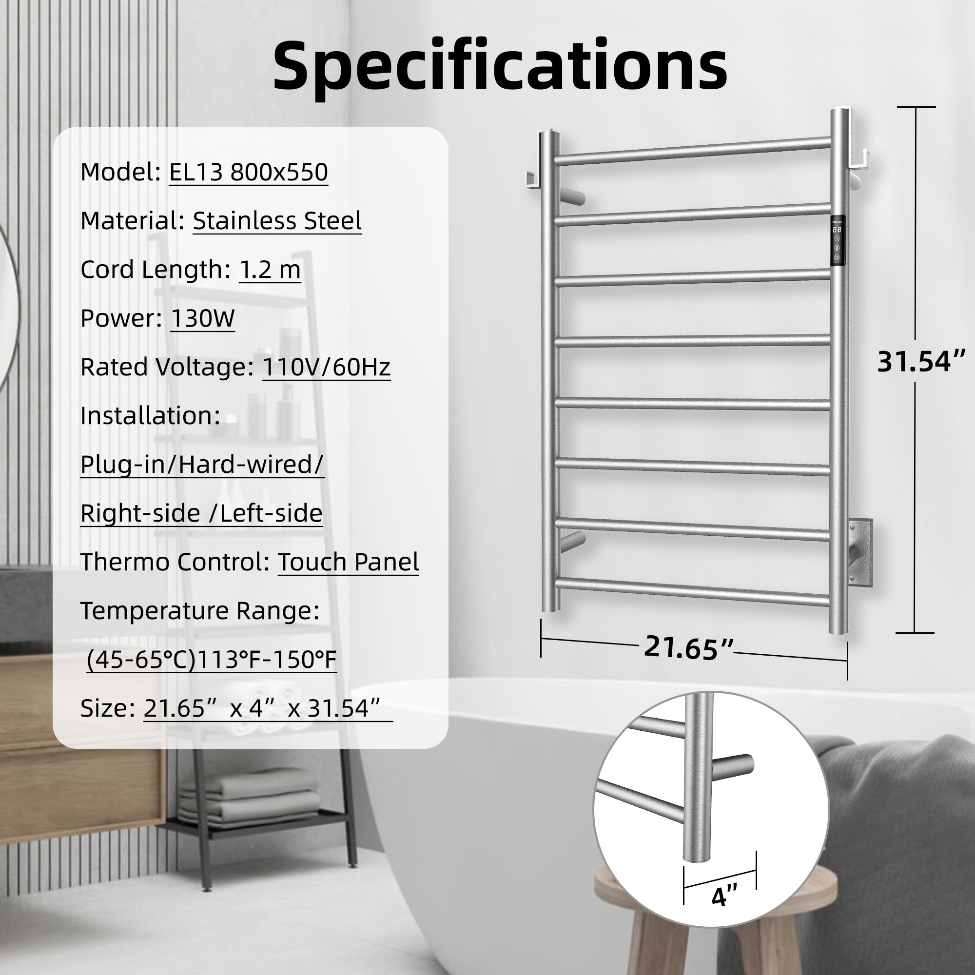 P&Dlusir  Electric Towel Rack PD-EL13